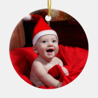 DIY min beställnings- fotoprydnad för första jul Julgransprydnad Keramik