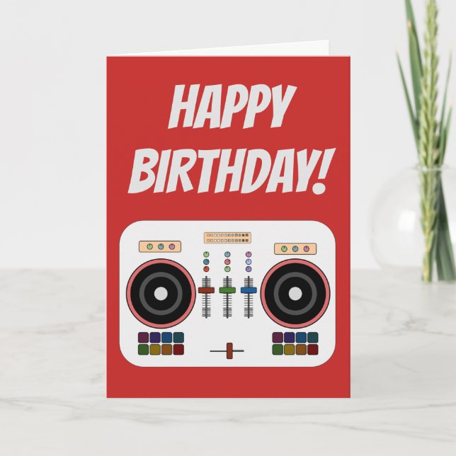 DIY Modern DJ-födelsedagskort Kort (Framsida)