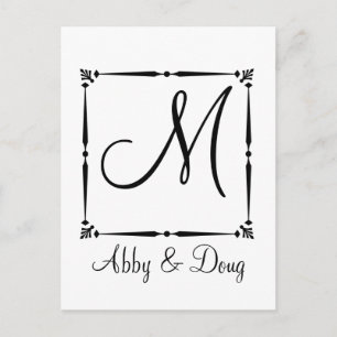 DIY Monogram-mall med dekorativ gräns Vykort