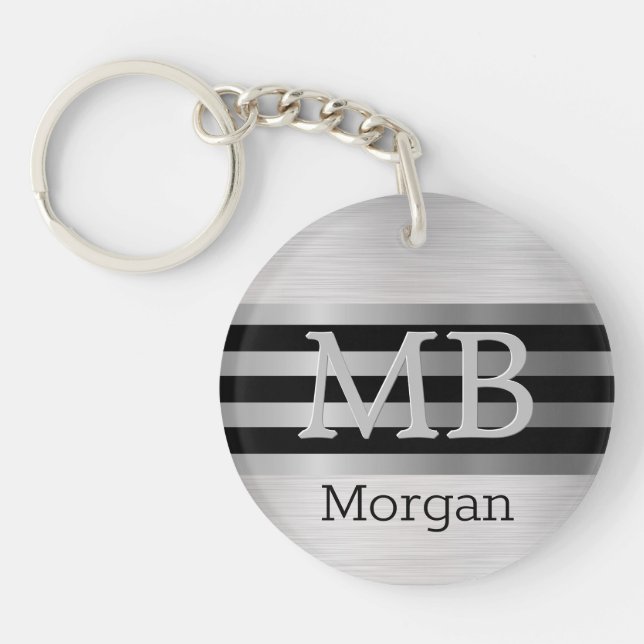 DIY Monogram/Namn Bk/Silver Rand Brushed Silver (Framsidan)