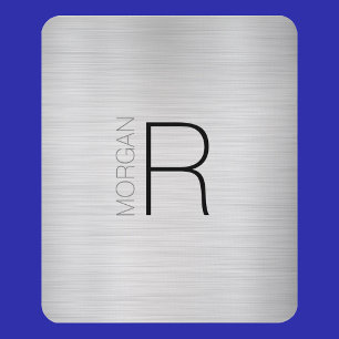 DIY Monogram Namn, Black Grått, Brushed Silver, Vs Musmatta