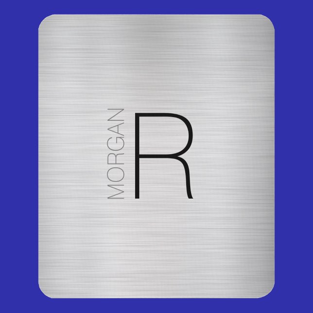 DIY Monogram Namn, Black Grått, Brushed Silver, Vs Musmatta (Skapare uppladdad)