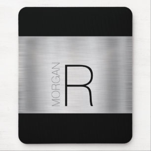 DIY Monogram Namn, Black Grått, Brushed Silver, Vs Musmatta