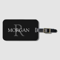 DIY Monogram & Namn, Classic Black med Grått Text
