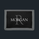DIY Monogram & Namn, Trendig Grått & vit text<br><div class="desc">Anpassa med Monogram och Namn i Grått och vit text. Klicka på Anpassa om du vill ändra färg och skriva stilar.</div>