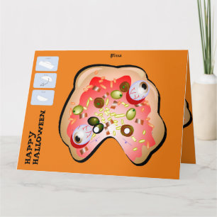 DIY Monster Papper mask Halloween XL Card Pizza Kort