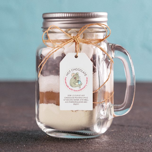 DIY Mouse Homemade Hett Chocolate Gift Instruction Presentetikett (Skapare uppladdad)