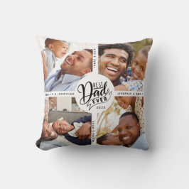 DIY Namn Best Pappa någonsin fyra foto Kudde