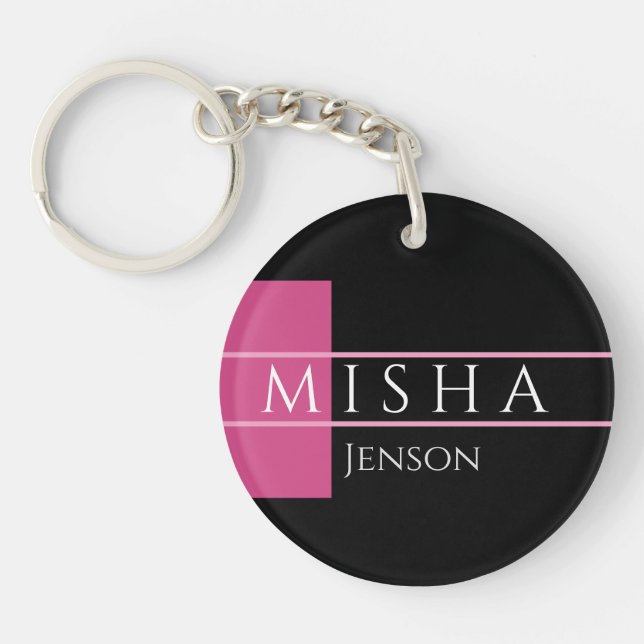 DIY Namn, Black Background, Fuchsia Rosa White (Framsidan)