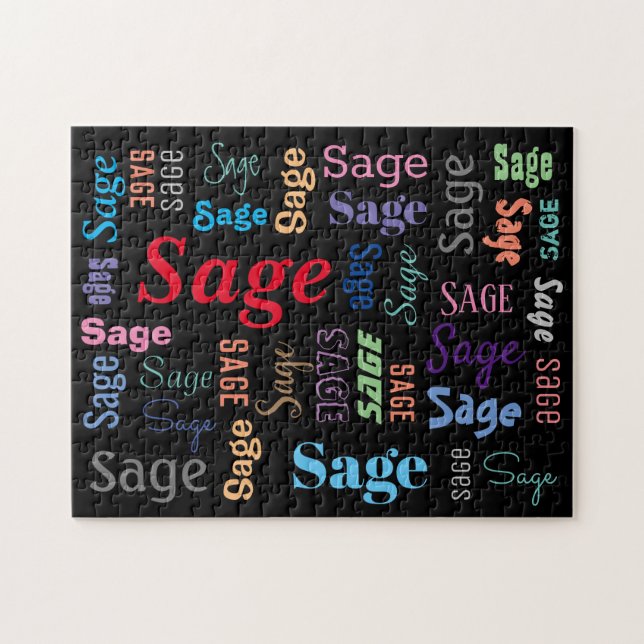 DIY Namn eller Message i Stilar och Färg av många  Pussel (Horisontell)