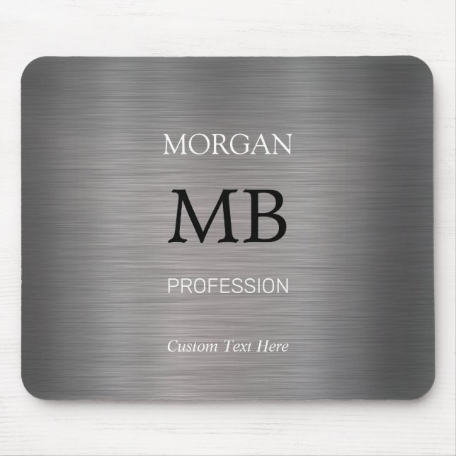DIY Namn Initialer Profession, Brushed Steel, Vs 2 Musmatta (Framsidan)