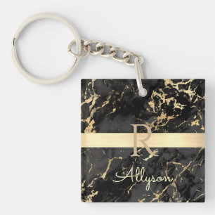 DIY Namn & Monogram, Guld Pub, Black & Guld Marble