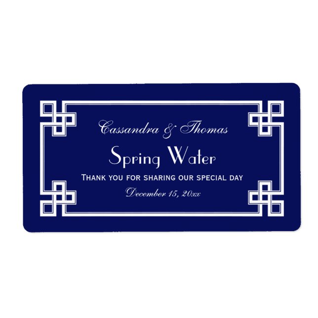 DIY Navy Whgrekiska Nyckel Ram H Vattenflaska Labe Fraktsedel (Framsidan)