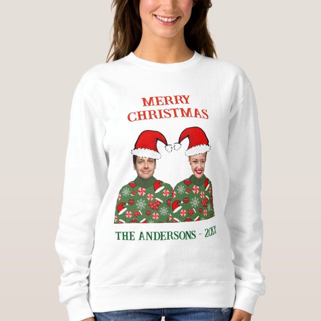 DIY Photo God jul Ugly Sweater T Shirt (Framsida)