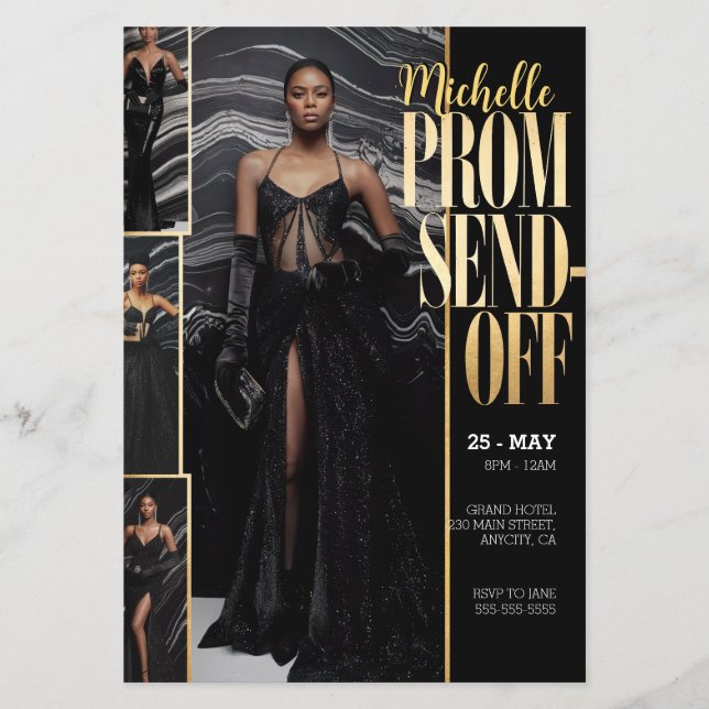 DIY Photo PROM SEND-OFF Luxurionable Fashionable Flygblad (Framsidan)