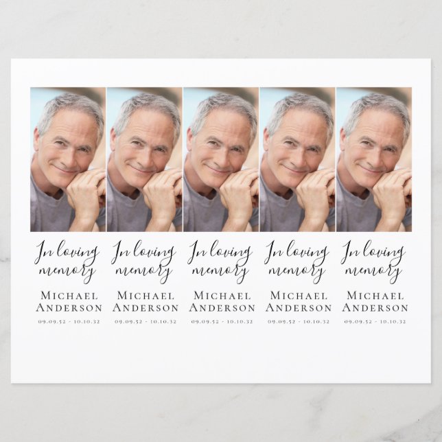 DIY Photo Sympathy Funeral Prayer Bookmark (Framsida)