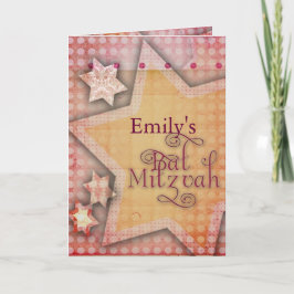DIY Polka Dot Colorful Bat mitzvah design Kort