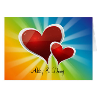 Diy Rainbow hearts Hälsningskort
