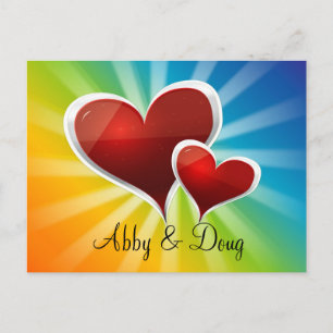 Diy Rainbow hearts Vykort