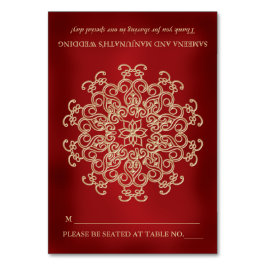 DIY Red Guld Indiska Tält Stil sätet Ställe Bordsnummer