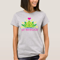 DIY Renegade Lycklig Lotus Cropping Logotyp Tee