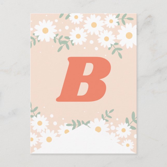 DIY Retro Daisy Brev Bunting Postcard Vykort (Framsida)