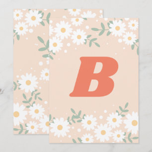 DIY Retro Daisy Brev Nummerbindningsinbjudan för Inbjudningar