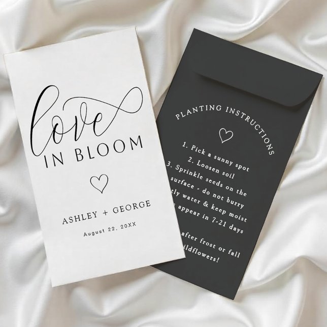 DIY Seed Packet Favor | Black & White Wildblomma Reklamblad (Black and White DIY Favor)