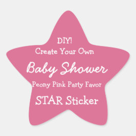 DIY Skapar din egen ROSA Baby Shower-favorit V05H Stjärnformat Klistermärke