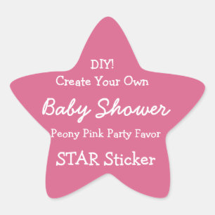 DIY skapar din egna ROSA baby showerfavör V05H Stjärnformat Klistermärke