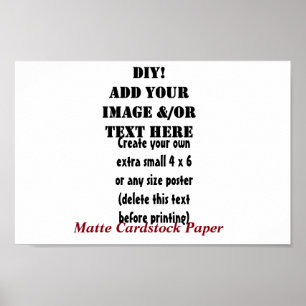 DIY skapar dina egna 12 x 8 Matte Cardstock A8 Poster