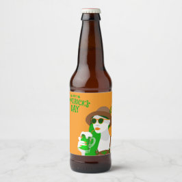DIY St. Patrick's Day Beer Label Ölflaska Etikett