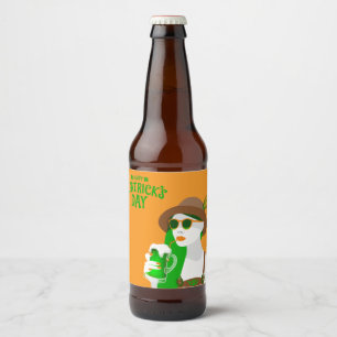 DIY St. Patrick's Day Beer Label Ölflaska Etikett