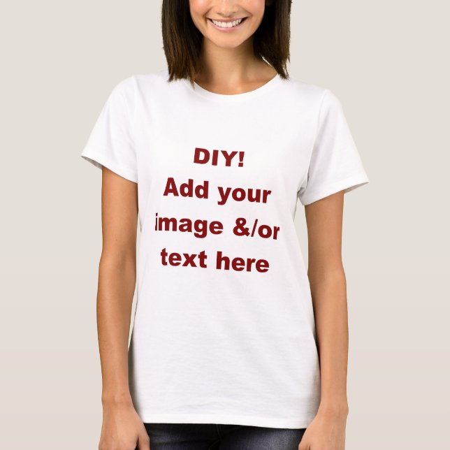 DIY tillfogar din egna text och avbildar det T Shirt (Framsida)