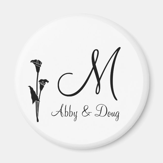 DIY Tulip logotyp med monogram Magnet (Framsidan)