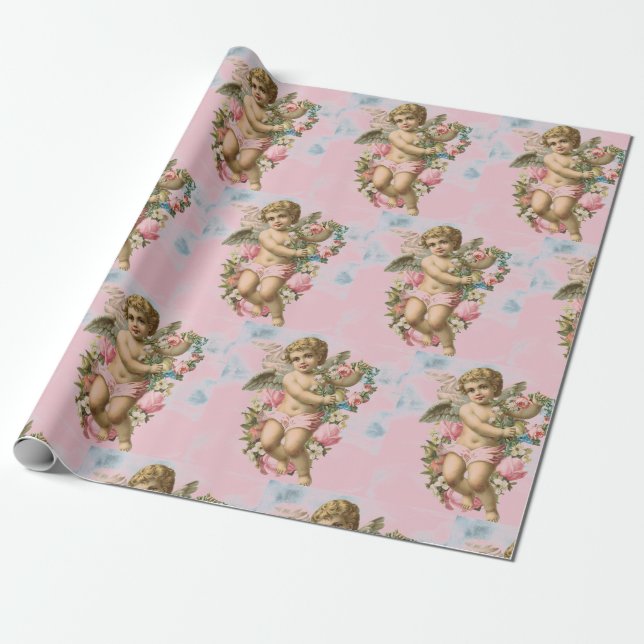 DIY VINTAGE ANGEL Valentine Day Wrapping Papper Presentpapper (Utrullad)