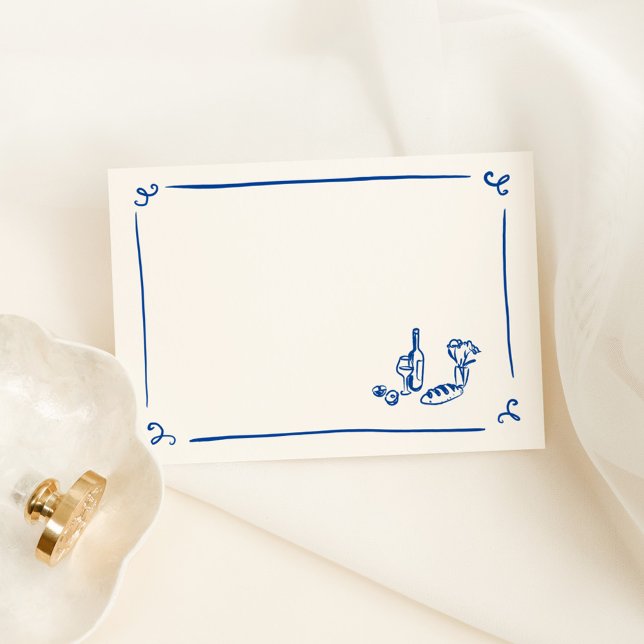 DIY Whimsical Hand plockade Navy Blue Place Card Bordsnummer (Skapare uppladdad)