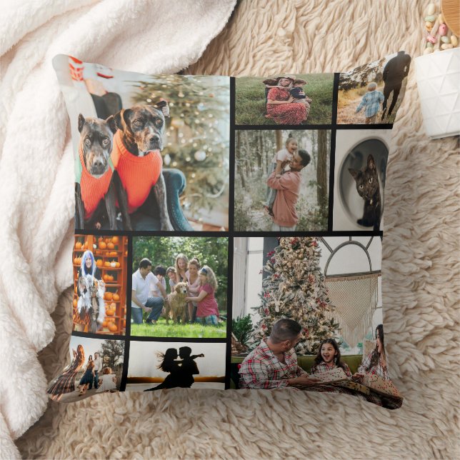 DIY YOUR | FAMILY Two Sided Family 10 Pictures Kudde (Filt)