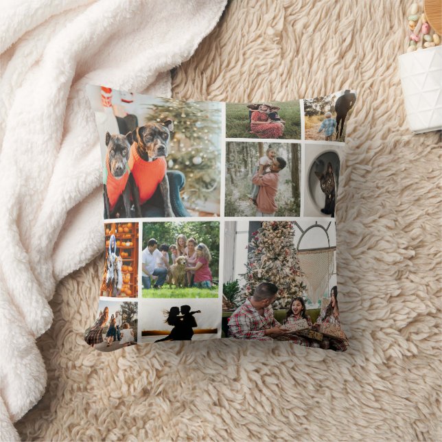 DIY YOUR | FAMILY Two Sided Family 10 Pictures Kudde (Filt)