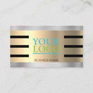 DIY Your Logotyp Yel Guld & Silver Blk. Rand, Vs 2 Visitkort