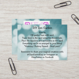 DIY Zen Garden GlassFairies Visitkort