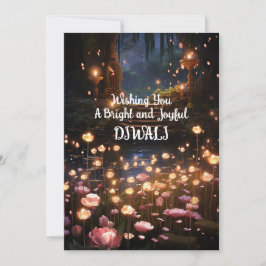 Diya Lotus Blommigt Magic Garden Diwali Julkort