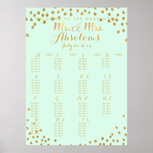 DIYcolor/Faux Guld Confetti/Alfasäten Poster (Framsidan)