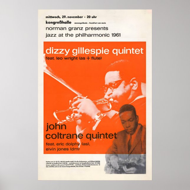 Dizzy Gillespie - John Coltrane jazzaffisch - Jazz Poster (Framsidan)