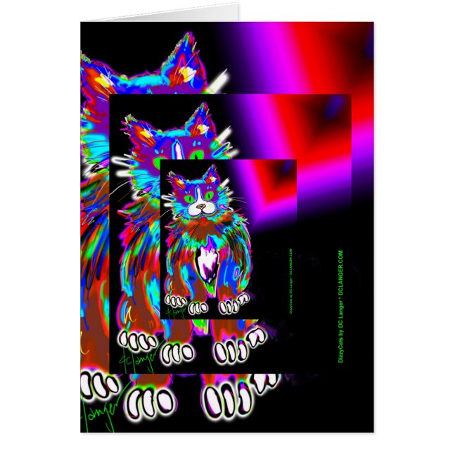 DizzyCats kort som presenterar den galna (Framsidan)