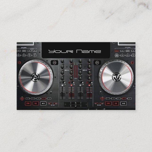 DJ-Affärskort Visitkort (Framsida)