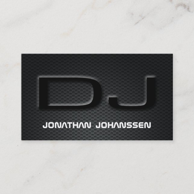 DJ-Affärskortet Modern Carbon Fiber Professionell  Visitkort (Framsida)