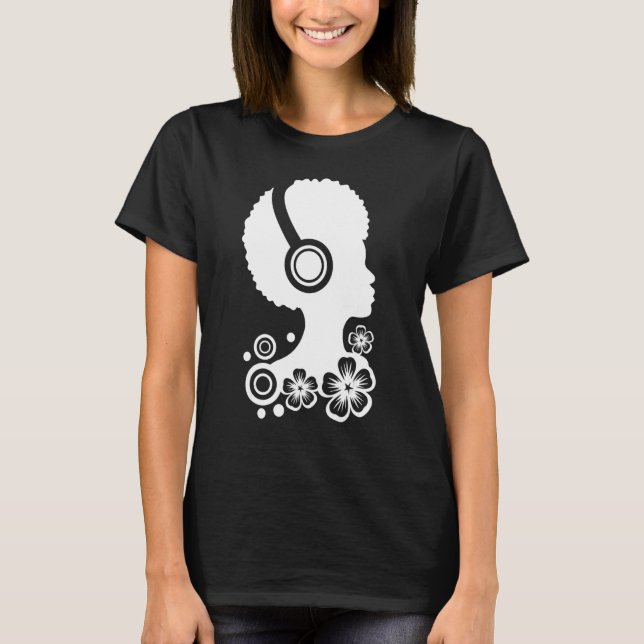 Dj African American Dance Mix Radio Disk Jockey De T Shirt (Framsida)
