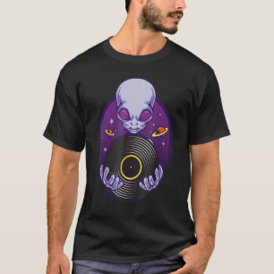 Dj Alien Turntable Mixer Music Party Hip hop Abduc T Shirt