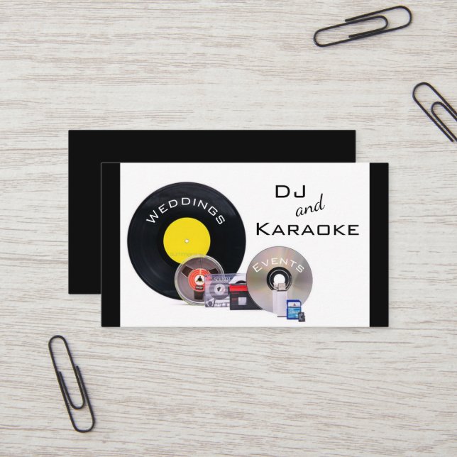 ’DJ and Karaoke’  Visitkort (Fram/Back In Situ)